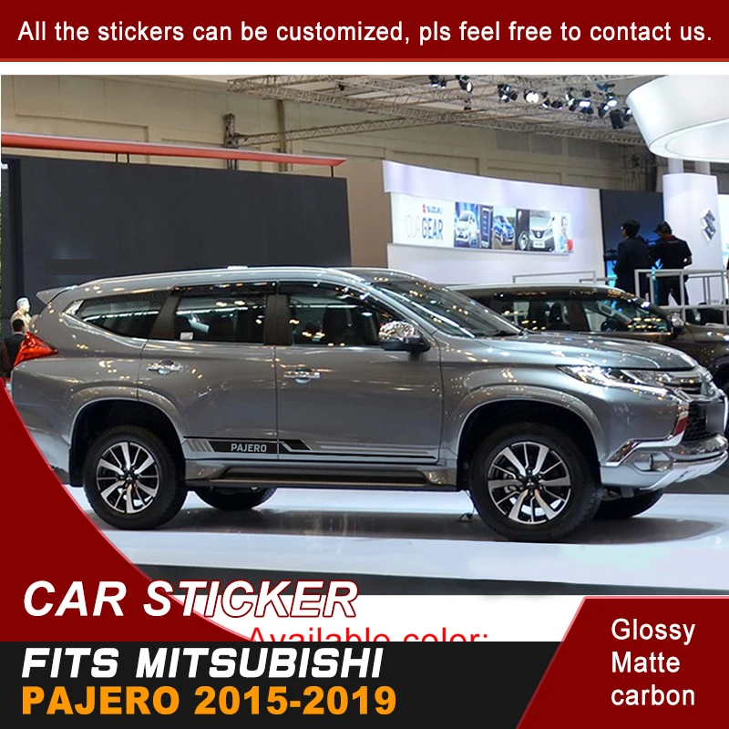 

Car Decals Side Door Racing Stripe 2 Colours Stripe Graphic Vinyl Car Sticker Fit For MITSUBISHI PAJERO 2015 2016 2017 2018 2019