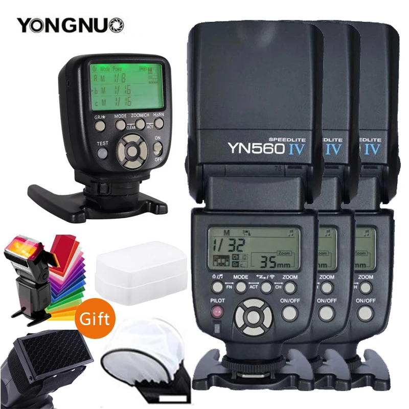 Беспроводная вспышка YONGNUO YN560IV YN560-IV YN560 IV, триггер YN560-TX II для камер Canon, Nikon, Olympus, Pentax, Fuji (art.: 7a1a8879a) - 7a1a8879a