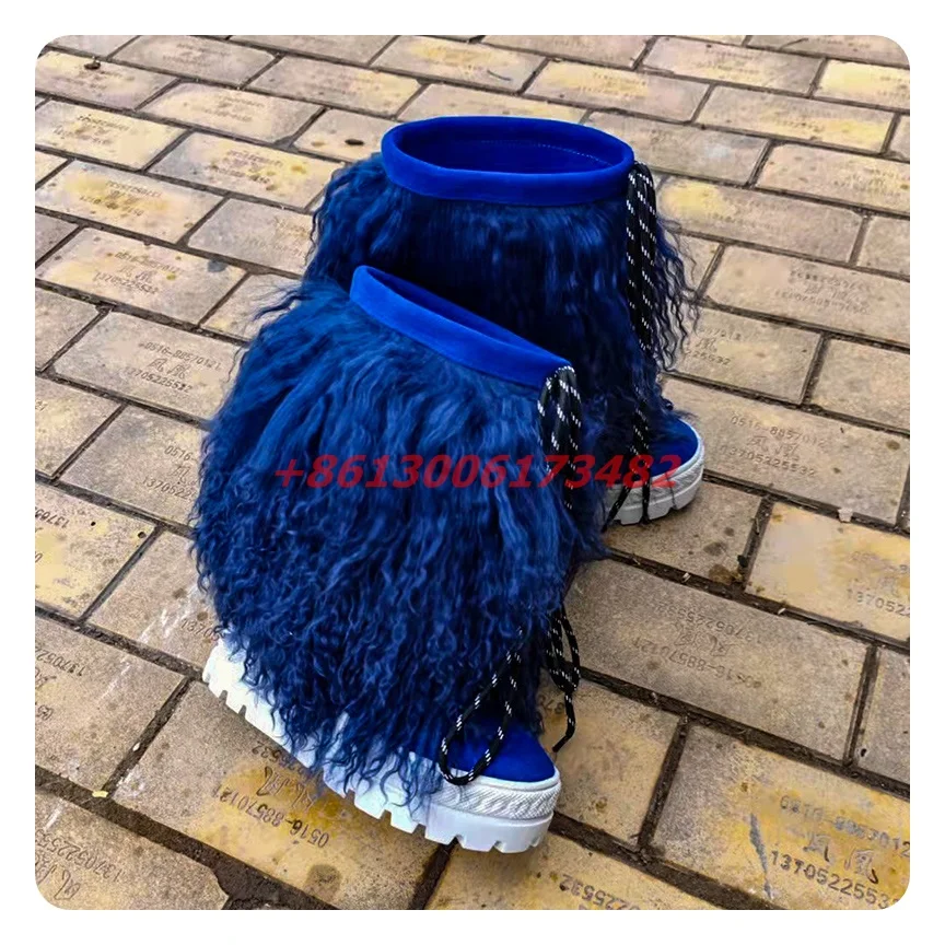 Женские зимние сапоги на танкетке черные теплые из чистой шерсти с двойной