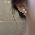 Bilandi S925 современные ювелирные изделия, модные дизайнерские Винтажные серьги-гвоздики с золотым покрытием для женщин, подарки