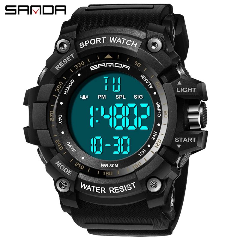 SANDA 359 мужские часы g shock спортивные цифровые Роскошные военные водонепроницаемые