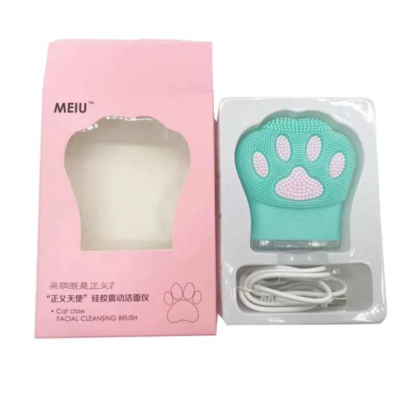 

1PC Cat Claw Shape Silicone Facial Cleansing Brush Cleaning Shrinking Pores Face Washing Brush Facial Massager Tool