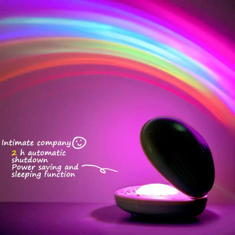 

Rainbow Projector Light USB Powered Rainbow Light Color Changing Night Lights Shell Lights Rainbow Bedside Lamps For Decoration