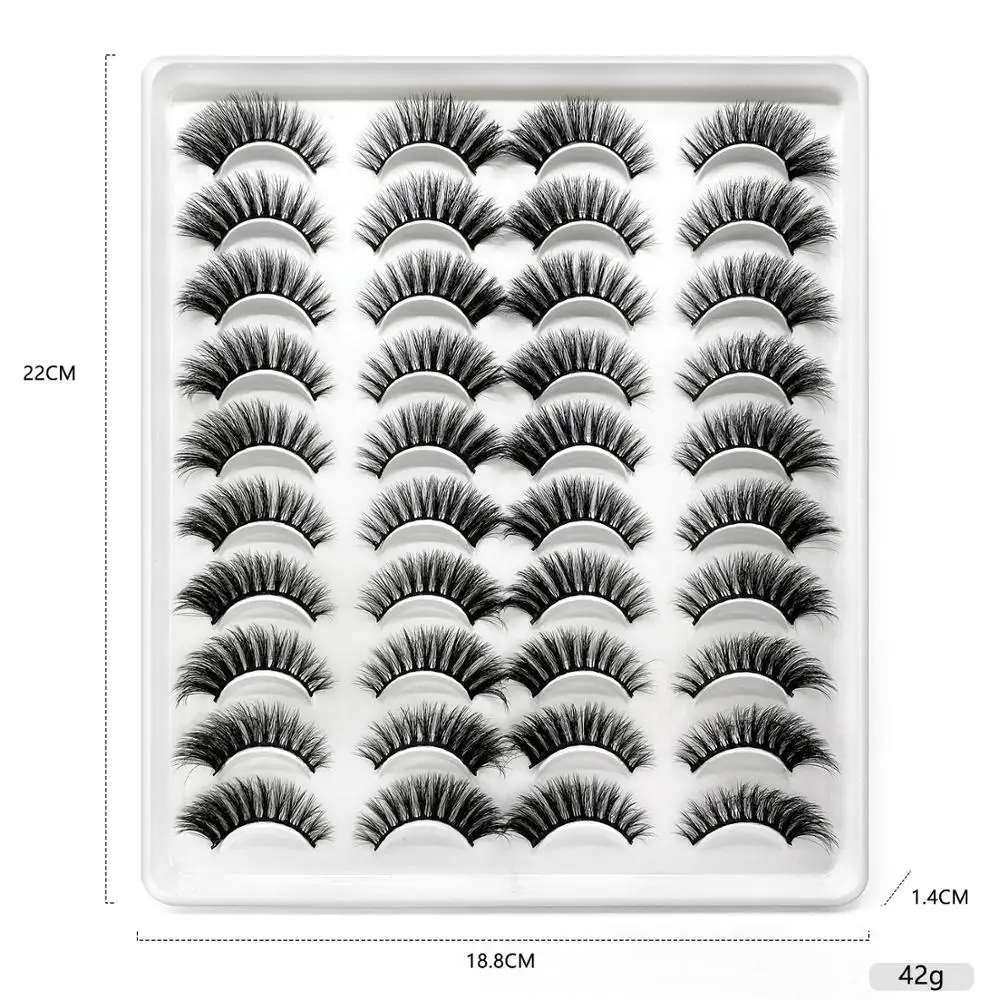 

20 Pairs 3D False Eyelashes Thick HandMade Reusable Fake Eyelashes Fluffy Dramatic Lashes Extension Wholesale Fake Eyelashes