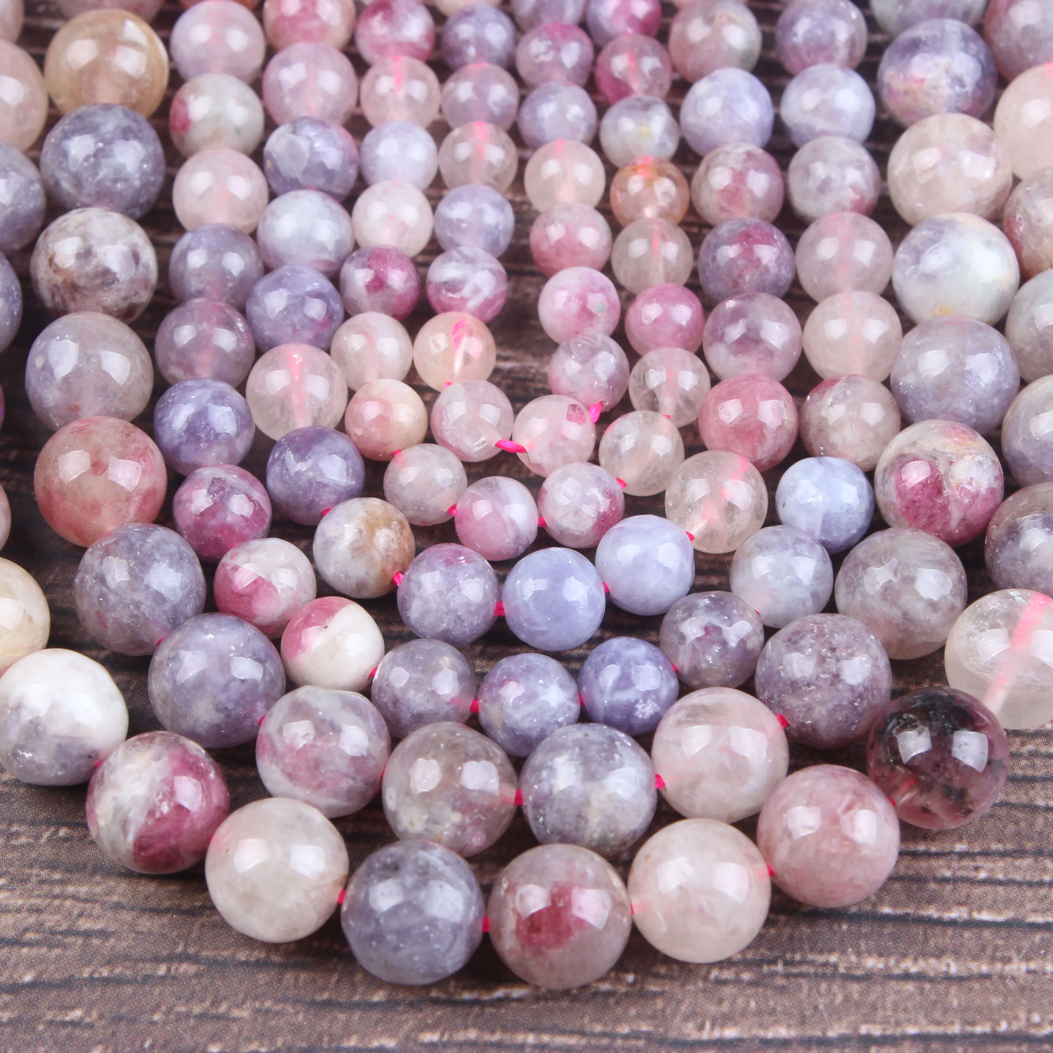 

Natural Plum Tourmaline Loose Beads for Bracelet Pendant Making Supplies Round Jewelry Beads for Handmade Craft Accessories