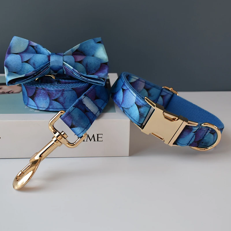 

Mermaid Print Dog Collar Personalized Free Engraved Pet Puppy ID Tag Collar Anti-lost Nameplate Collars Animal 03