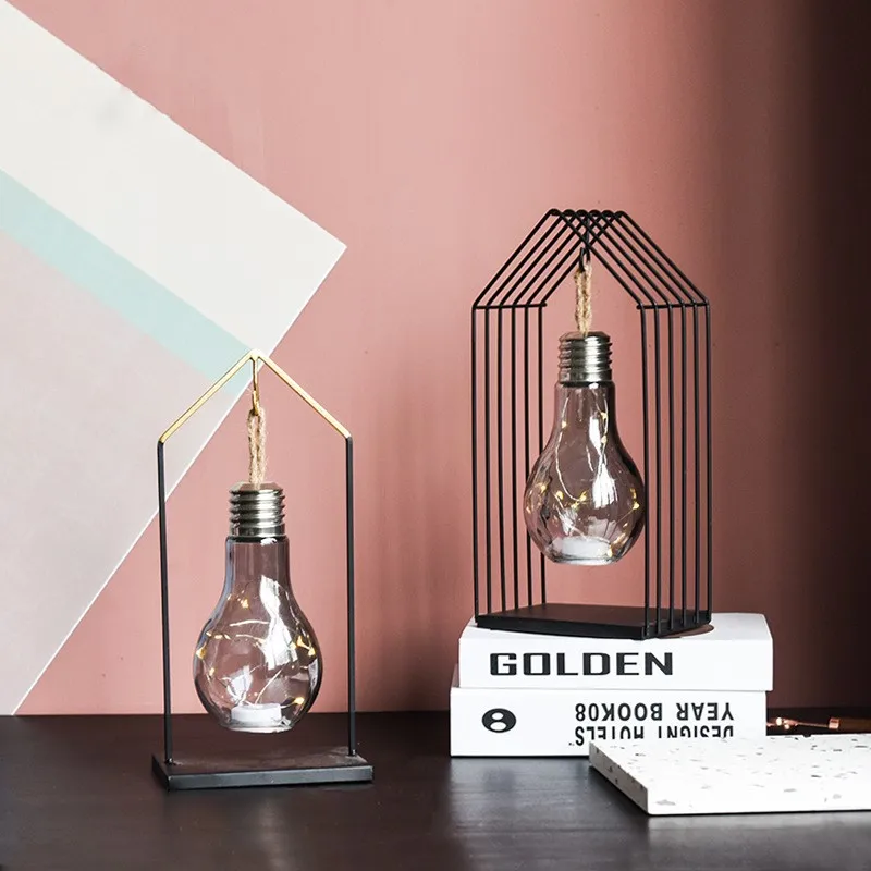 Скандинавская кованая железная лампа ночник украшение для спальни прикроватный