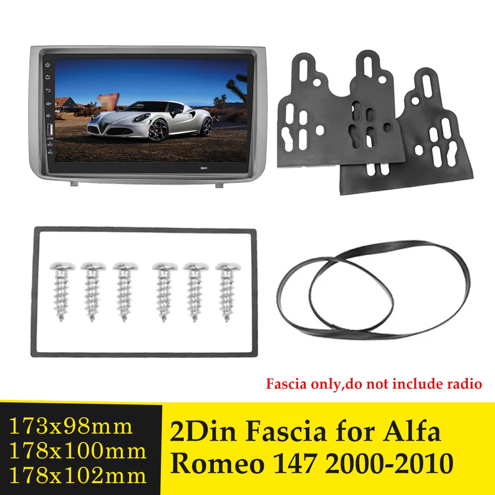 

2 Din Car Fascia For Alfa Romeo 147 2000-2010 Stereo Radio DVD Panel Dash Audio Facia Frame Mounting Installation Trim Kit Bezel