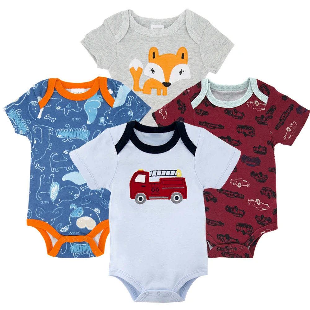 HY21652174 Honeyzone Пижама для младенцев 4 шт./компл. короткий рукав новорожденных Пижама для маленьких мальчиков/младенцев Одежда для маленьких мальчиков bossa nova - Цвет: HY21652174