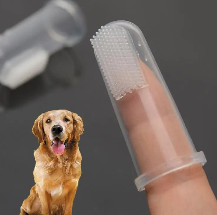 

Wholesale 1000pcs/lot Pet Finger Toothbrush Dog Brush Breath Double Head Teeth Care Dog Cat Cleaning Brushes Wholesale