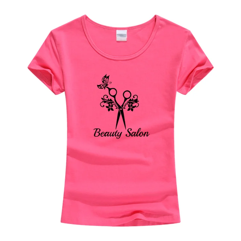 Женская хлопковая футболка с коротким рукавом принтом бабочки и ножницами для