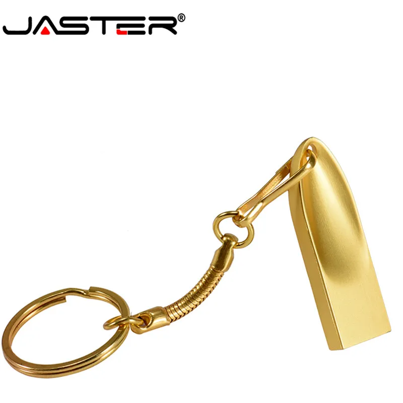JASTER USB 2,0 металлический флеш-накопитель серебристо-золотой USB флеш-накопитель 4 ГБ 16 ГБ 32 ГБ 64 Гб 128 ГБ Флешка портативная карта памяти логотип на заказ