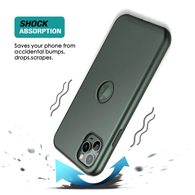 Phone Soft case for iPhone 11 pro Max Case TPU Bumper WITH Built-in Screen Protector Solid color capa Iphone | Мобильные телефоны и