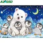 AZQSD полный дрель алмазов картина 5D медведь Животные Алмазная вышивка Пингвин мозаика зимние крест стежка ремесленный декоративный Наборы