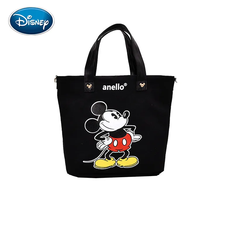 

Disney Mickey pattern fashion trend handbag casual small bag Mouse portable canvas bag handcuffs lunch box bag mommy bag