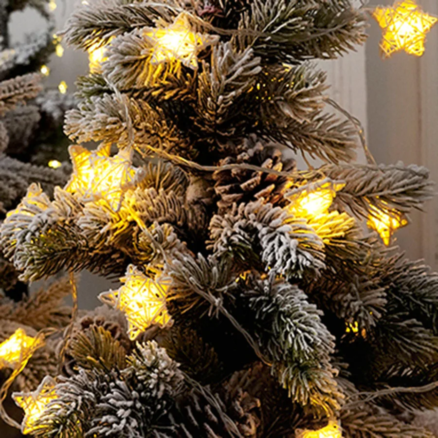 

10/20LEDs Rattan Star String Light Battery Powered Indoor Starry Fairy Light Bedroom Christmas Wedding Party Decor Garland Light