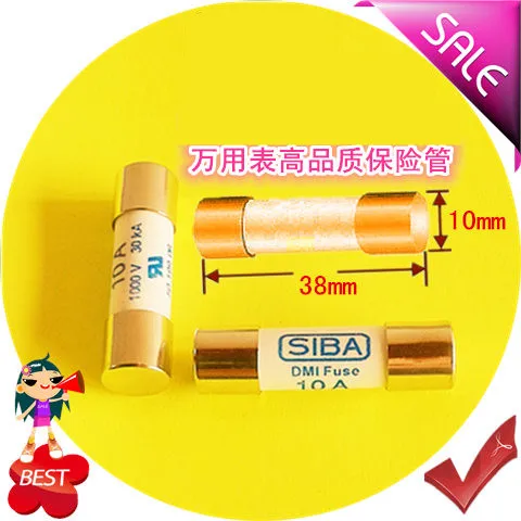 

10 a DMI 1000 v 10 x38mm fast fuse tube 5019906 molten core