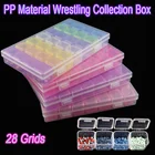 Прочная шкатулка для ювелирных украшений с 28 ячейками, отдельно открывающаяся мини-шкатулка для хранения бриллиантов, шкатулка для украшений с вышивкой