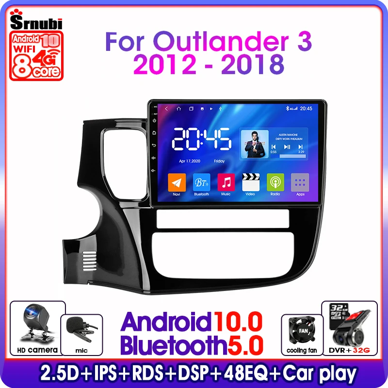 Автомагнитола на Android 10 0 для Mitsubishi Outlander 3 2012 2018 мультимедийный видеоплеер 4G WIFI 8