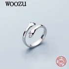 WOOZU INS натуральная 925 стерлингового серебра Sweet Love (Сладкая любовь); Hug открытие кольцо на палец для женщин, для девочек-гостей на свадьбе пара романтический подарок ювелирных изделий