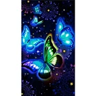 Флуоресцентные бабочки вышивка крестом 5D алмазная живопись ручной работы полная квадратная вышивка Стразы картины Алмазная вышивка