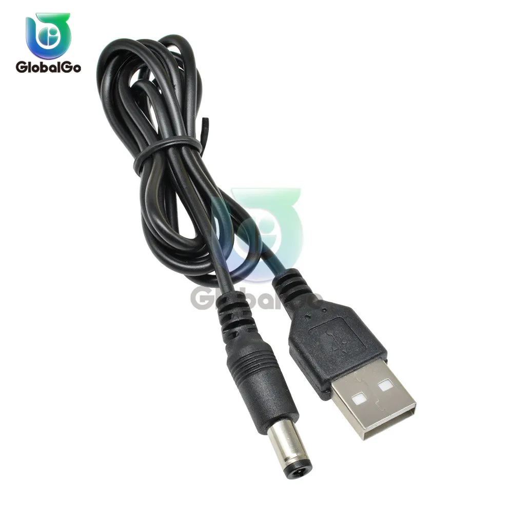USB 2.0 to DC Power Connector Adapter Cable 5.5mm X2.1mm 5.5X2.1 Mini Charging Line Long 80CM | Строительство и ремонт