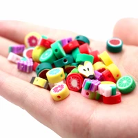 50pcslot 10mm mixed fruit beads fruit polymer clay beads loose spacer beads for jewelry making diy bracelet necklace wholesale