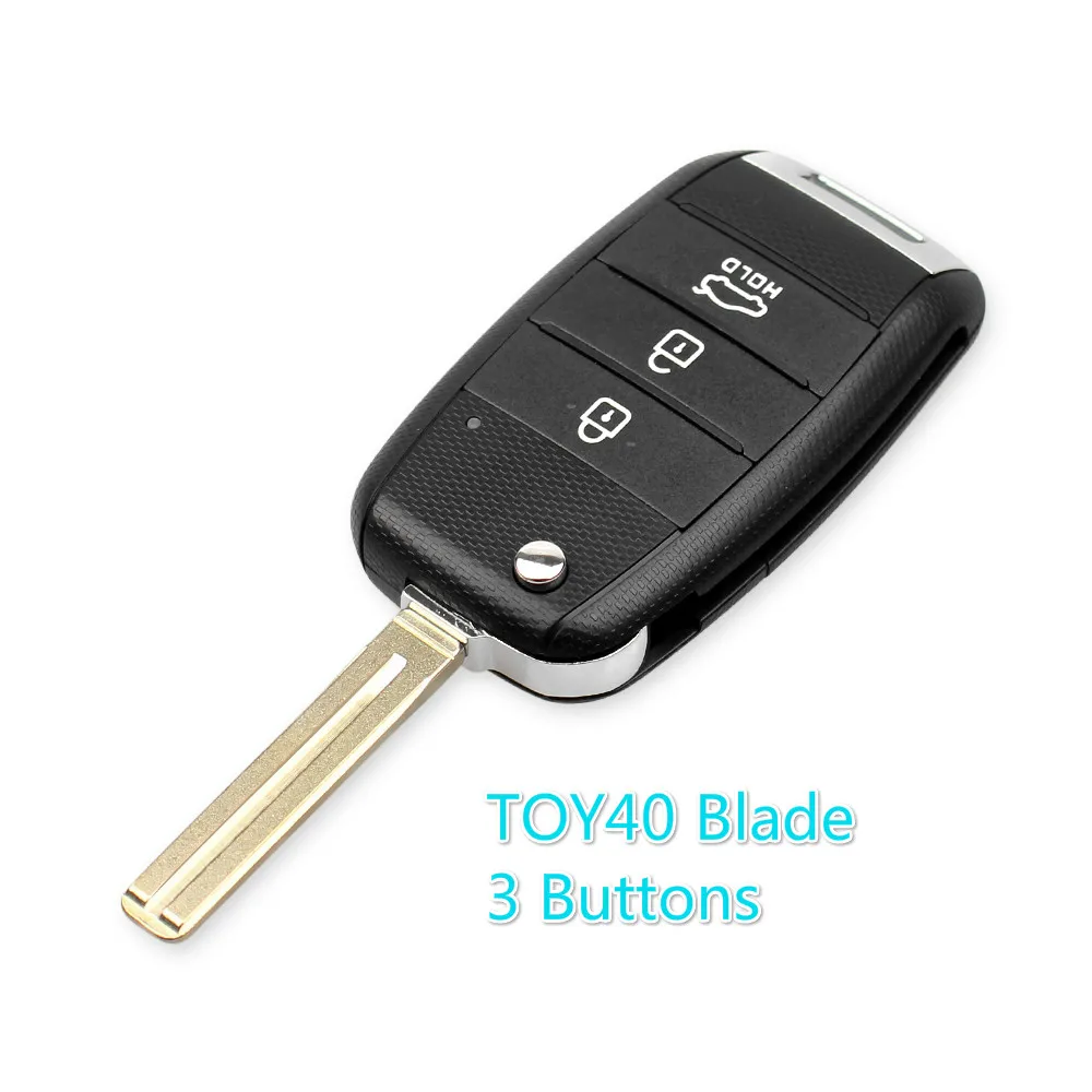 3 Buttons TOY40 KEYYOU 3/4 кнопки Флип складной пульт дистанционного ключа оболочки крышка чехол Замена Брелок для KIA Carens Cerato Форте RIO K2 K3 K5 ключи Брелок Обложка - Количество кнопок: 3 Buttons TOY40