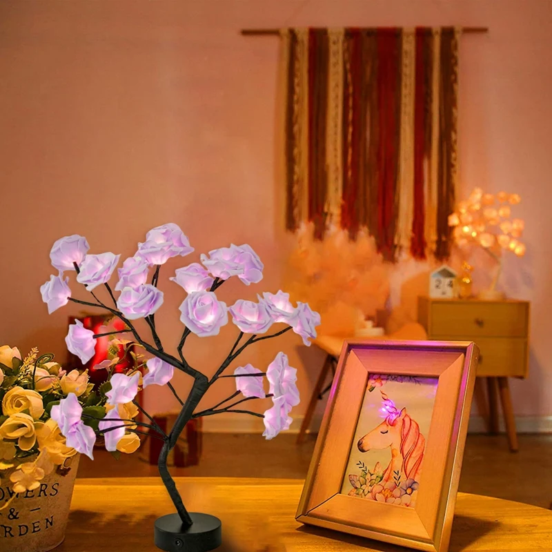 

New Year 2021 For Noel Navidad 2020 Bedroom Gift Christmas Decorations For Home LED Night Rose Light Flash Fairy Garland Happy