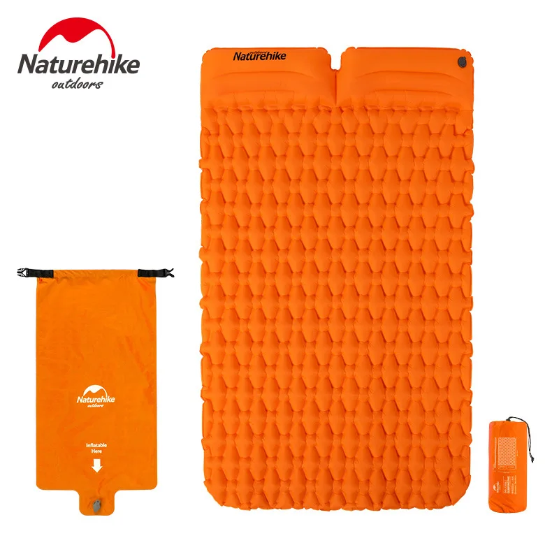 NH19Z013-P orange2 Naturehike Одноместный/двойной воздушный коврик для кемпинга, палатка, коврик для сна, ультра-светильник, надувной коврик для пеших прогулок, влагостойкая Подушка с воздушным мешком - Цвет: NH19Z013-P orange2