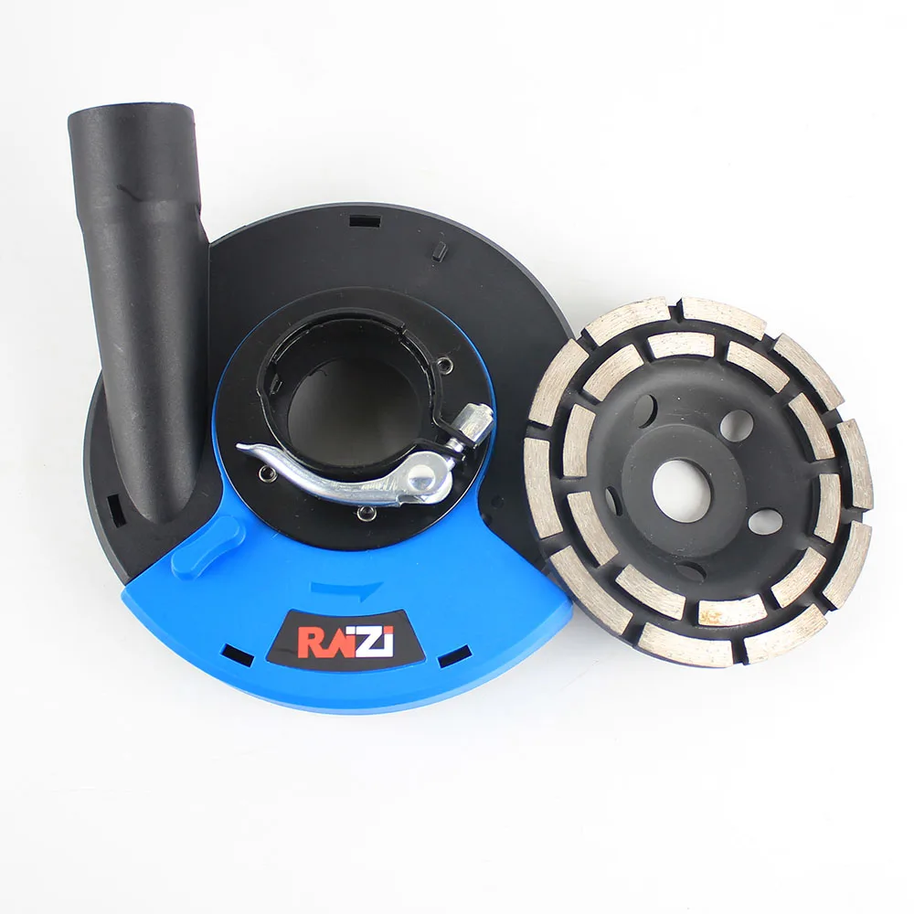 Raizi 5,7 inch Universal Dust Shroud For Angle Grinder On Concrete Stone Surface Grinding Grinder Dust Collector Attachment - Цвет: Add 5in Cup Wheel
