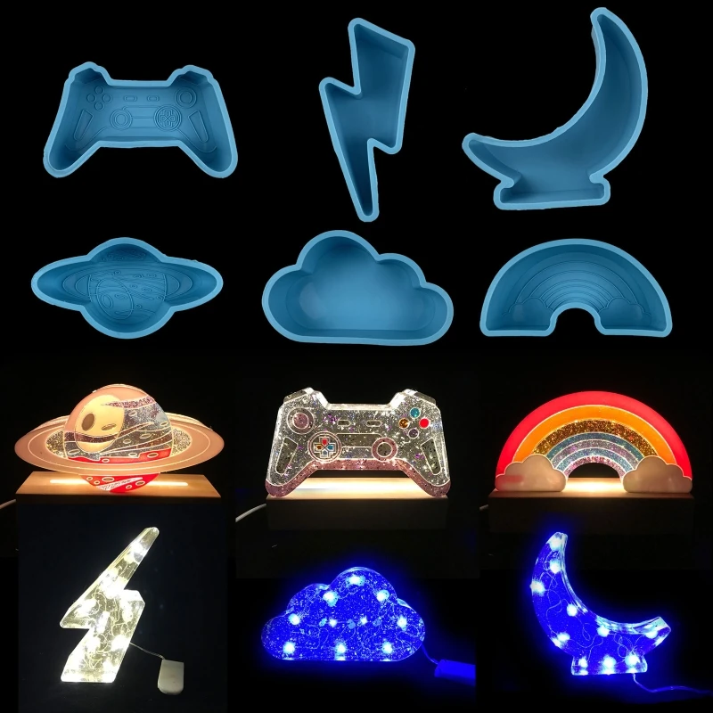 

Handmade Crystal Ornaments Epoxy Resin Mold Night Light Silicone Mould DIY Crafts Christmas Party Lamp Decorations Mold