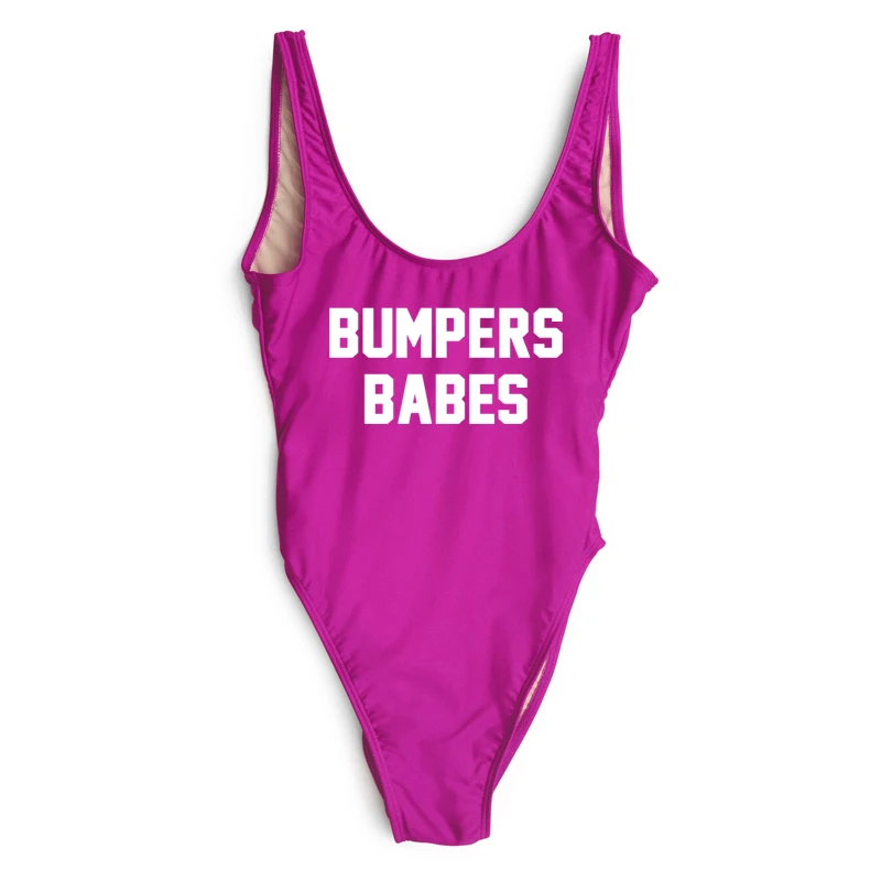 2020 Hot BUMPERS BABES Women's Swimsuits One Piece Bathing Suit Plus Size Customized Printing Sexy Bodysuit Dropshipping | Спорт и