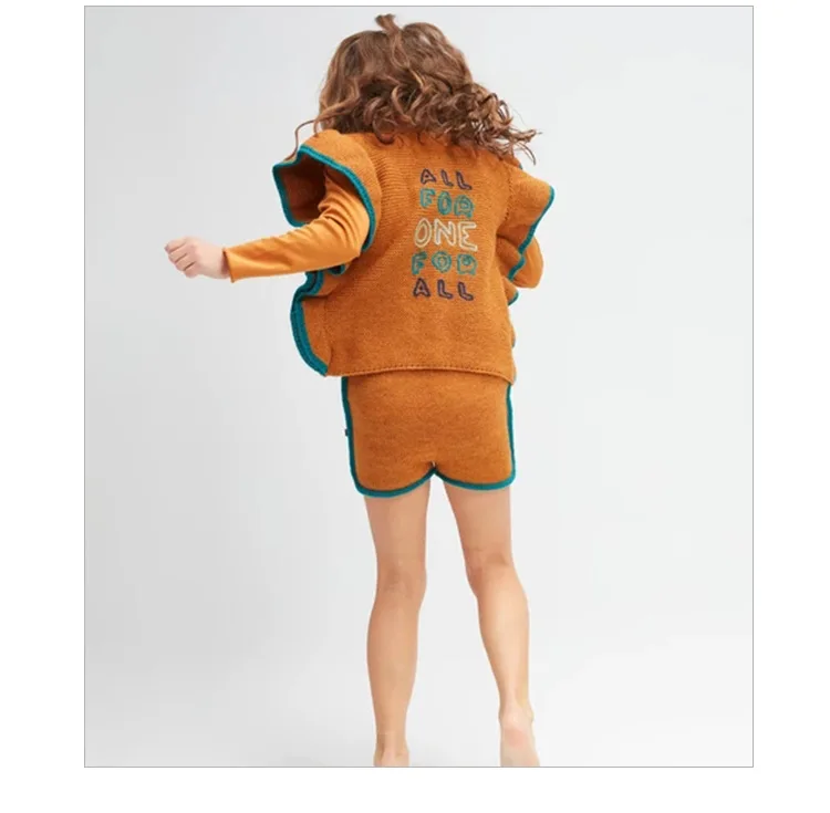 Зимняя одежда для маленьких девочек юбка пачка Лоскутная вязаная фиолетового