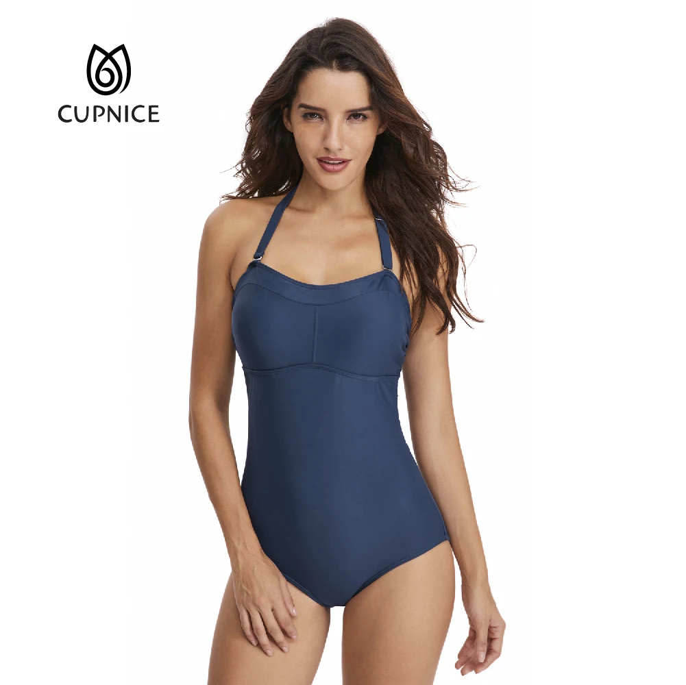 

Сексуальный слитный купальник CUPNICE в взрывобезопасном стиле, закрывающий купальник с лямкой на шее, Женский треугольный слитный купальник