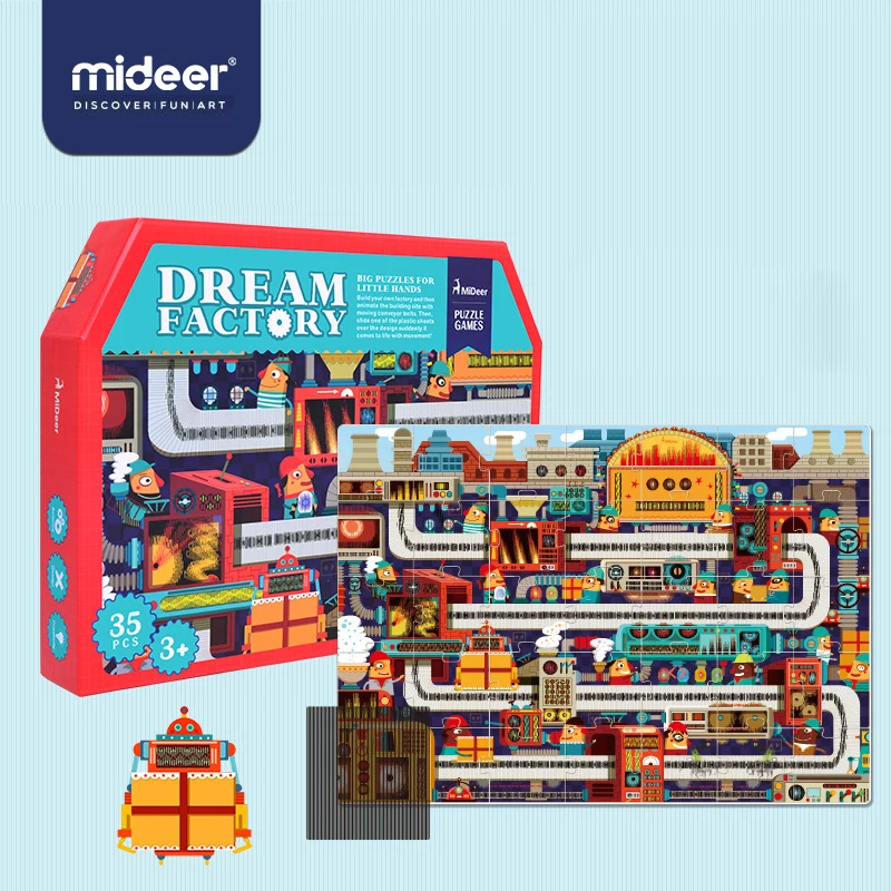 MiDeer, детские игрушки-головоломки, растровые карты, большие, креативные, безопасные, для образования, бумага, 35 шт., игрушки для детей, для детей от 3-х лет