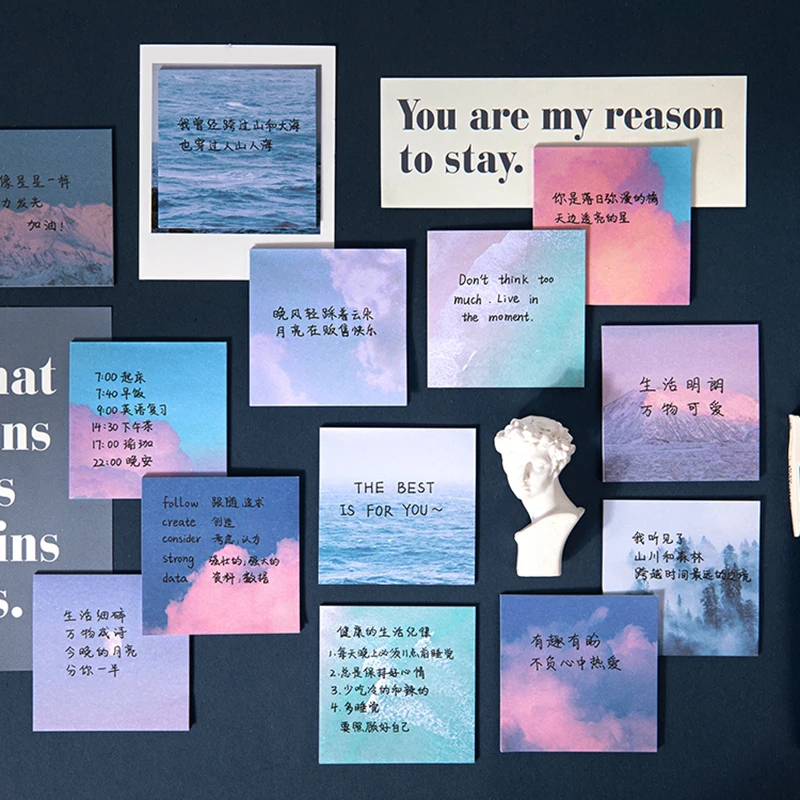 Блокнот для заметок с изображением Луны и звезды 60 шт. | Канцтовары офиса дома