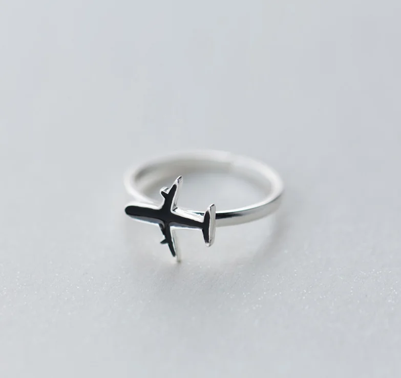 Ramos 100% натуральный prata esterlina Joias moda Grand preto aviao anéis para mucher bijoux instrumçao antgo anel anillos|Кольца
