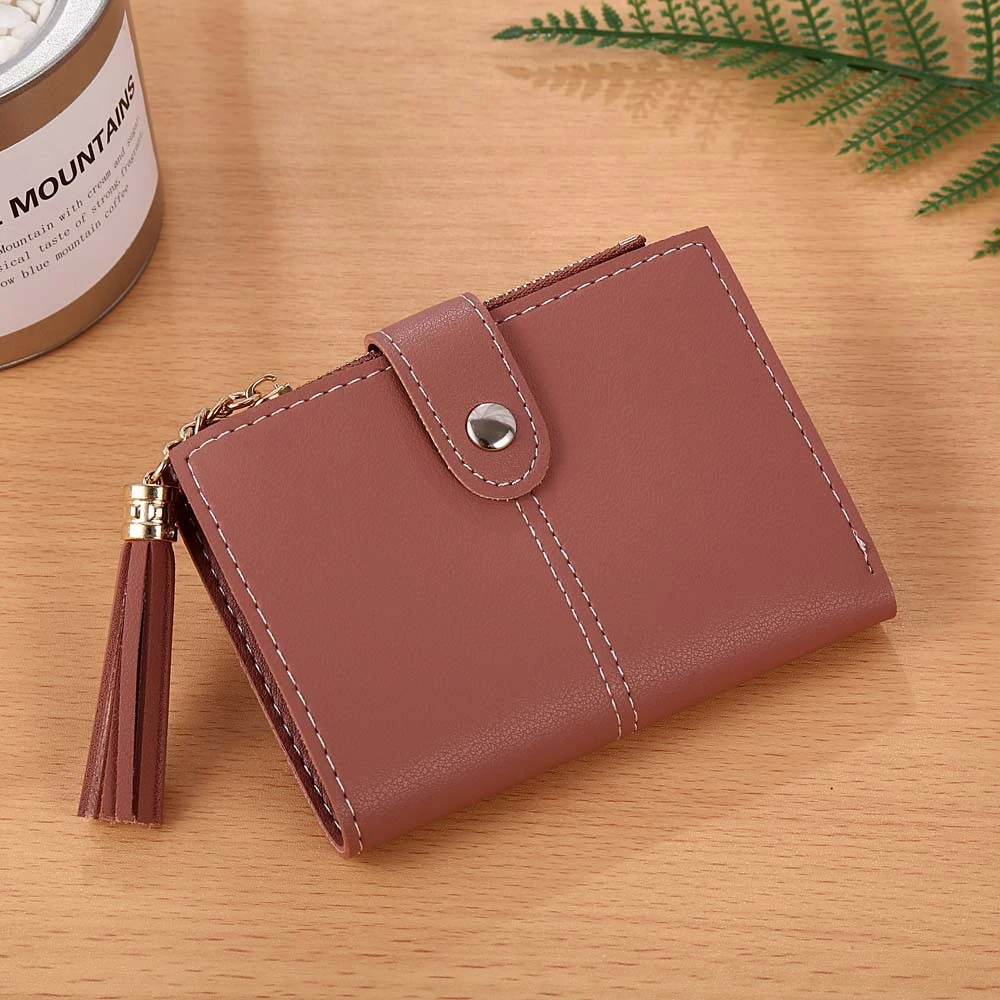 Женский простой короткий кошелек с кисточками портмоне органайзер карман