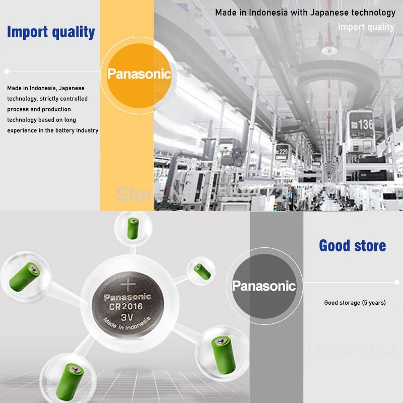 10 шт./лот PANASONIC оригинальный CR2016 кнопочный аккумулятор 3 в литиевые батареи CR 2016