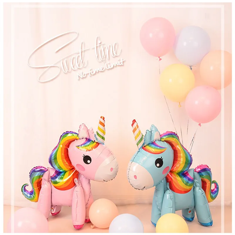 Радужные воздушные шары в виде единорога украшения на день рождения для девочек
