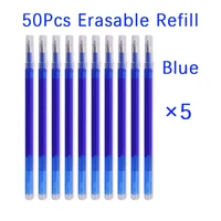 50 pcsset 0 7mm erasable pen refill rod magic erasable gel pen blue black ink 8 color office stationery writing supplies