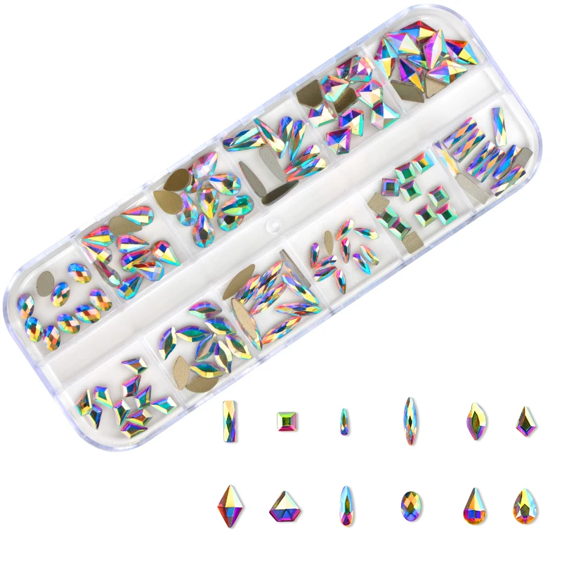 1 Набор разных размеров стразы из стекла творческий дизайн Смешанная форма