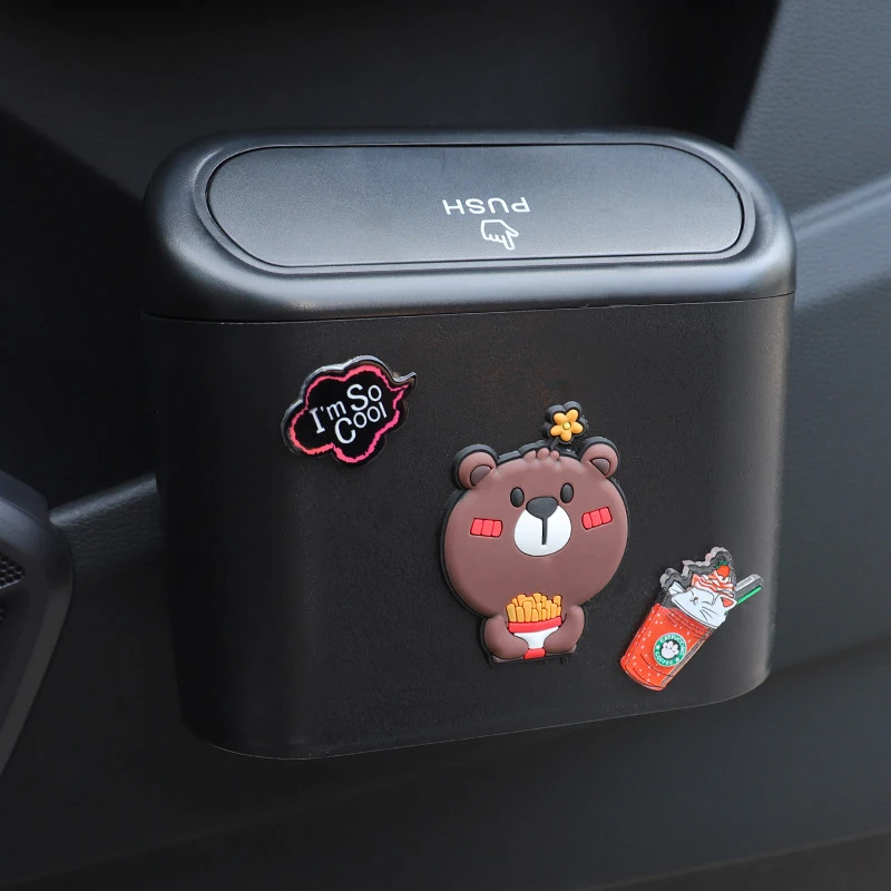 Милая Мини-мусорная корзина для автомобиля мусорная внутренняя органайзер