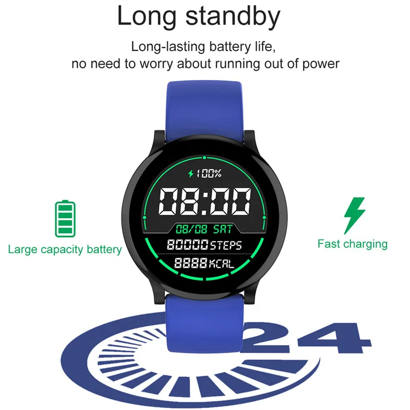 Новинка W9 Смарт часы HD большой экран браслет пульсометр отображение погоды смарт