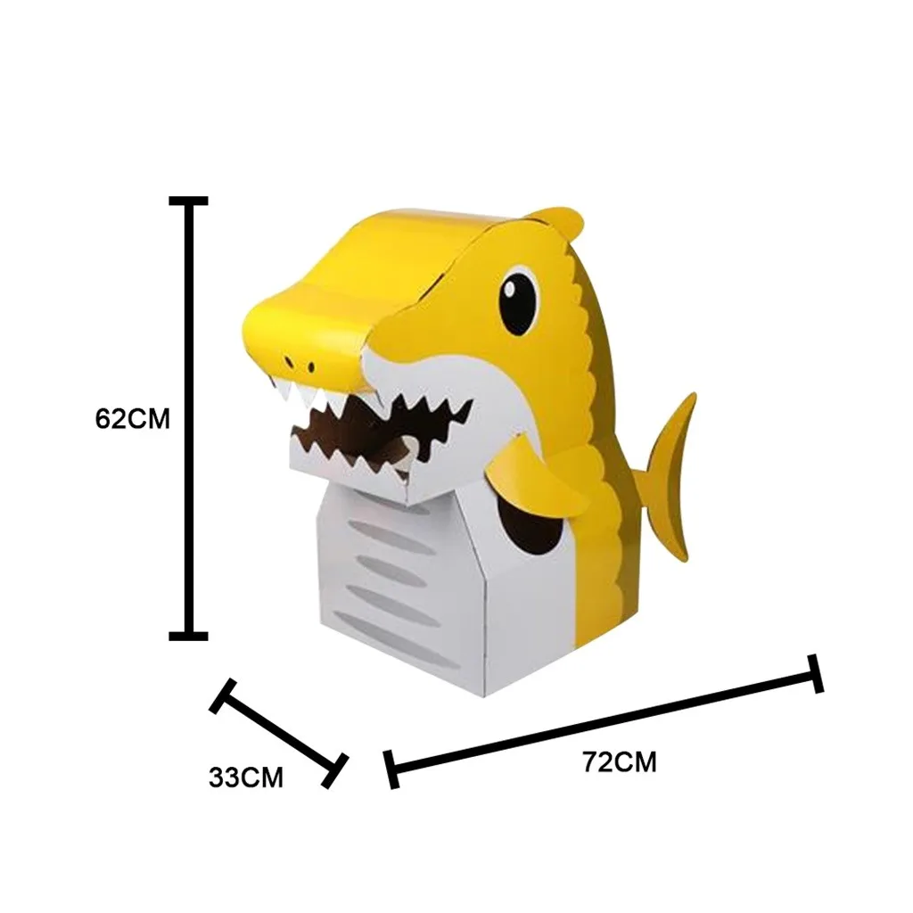 

Children's Carton Toy Paper Yellow Sharks Can Wear DIY To Make Animal Carton parent-child games Developmental fidget toys