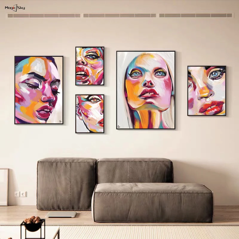 

Graffiti Woman Face Modern Canvas Painting Art Decorative Oil Paintings On The Wall Home Decoration Accessories For Living Room