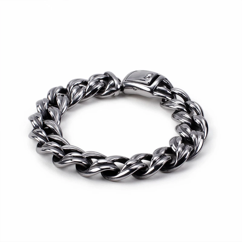 

Punk 21.5cm Link Chain Bracelets For Men Stainless Steel 16MM Chunky Heavy Cuban Chain Linking Bracelet Jewelry