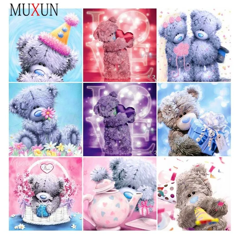 Muxun 5D Diy алмазная живопись с рисунком мишка Тэдди 3D Алмазная вышивка продажи камни
