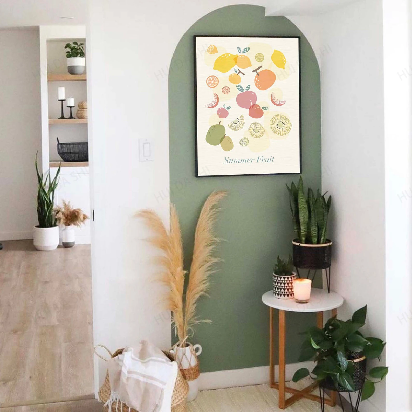Летняя печать фруктов Постер фруктового рынка фруктовая искусство фруктовых